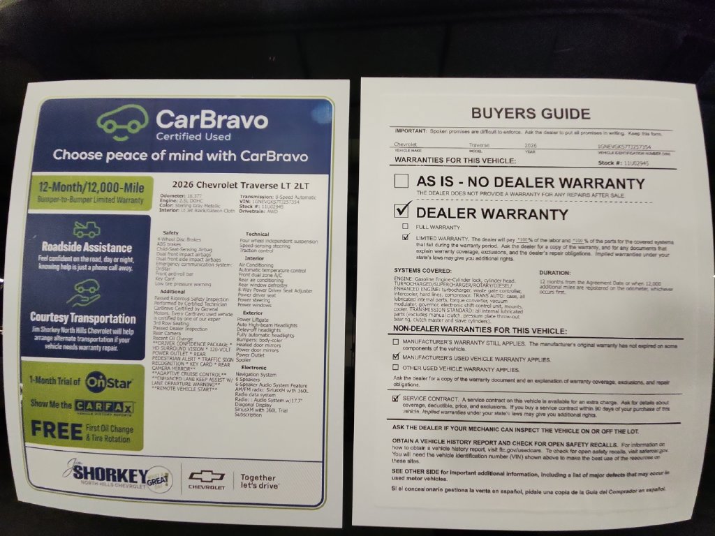 Certified 2026 Chevrolet Traverse LT w/ Driver Confidence Package AWD/4WD image 33