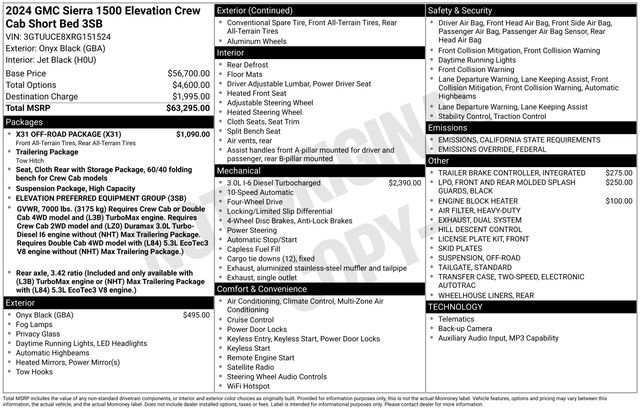 Used 2024 GMC Sierra 1500 Elevation w/ X31 Off-Road Package image 3