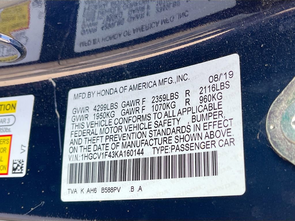 Used 2019 Honda Accord EX image 29