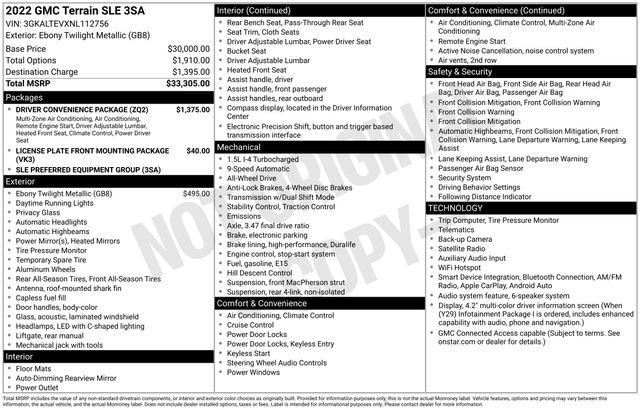 Used 2022 GMC Terrain SLE w/ Driver Convenience Package AWD/4WD image 17