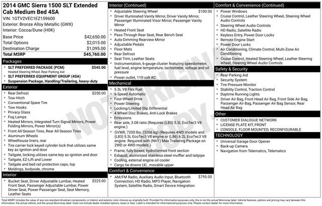 Used 2014 GMC Sierra 1500 SLT w/ SLT Preferred Package AWD/4WD image 9