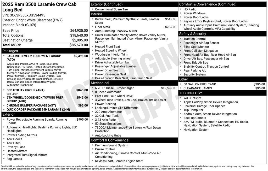 New 2025 RAM 3500 Laramie AWD/4WD image 5