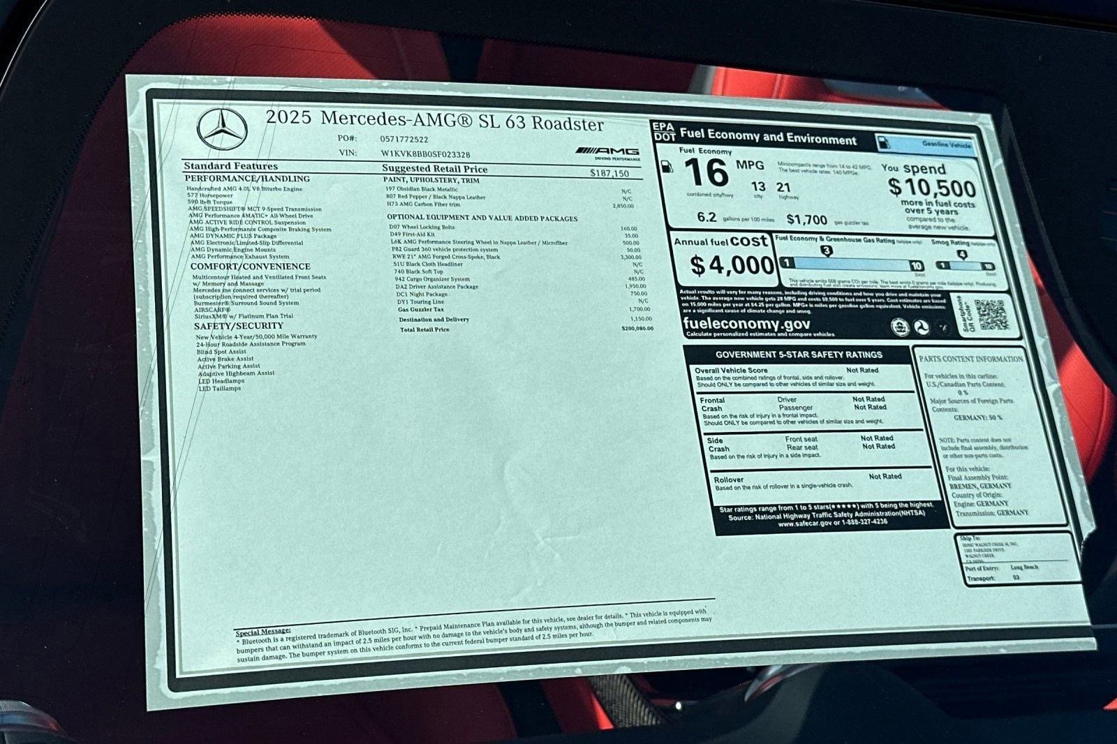 New 2025 Mercedes-Benz SL 63 AMG 4MATIC image 27