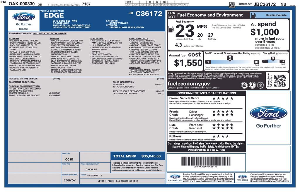Used 2018 Ford Edge SEL AWD/4WD image 10
