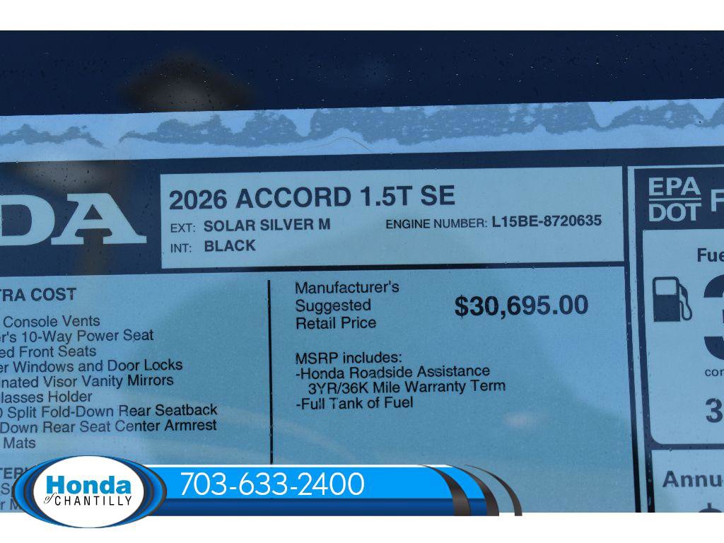 New 2026 Honda Accord SE image 39