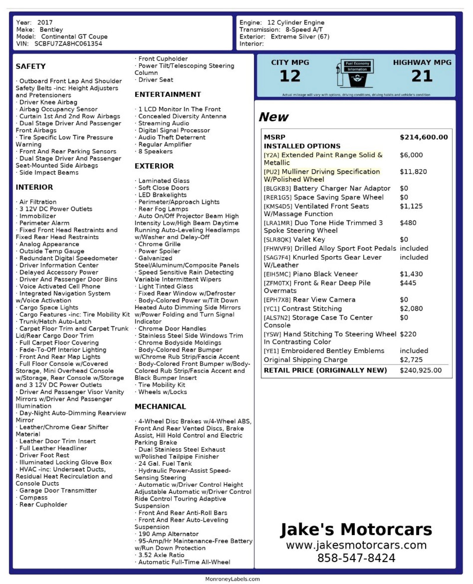 Used 2017 Bentley Continental GT image 56