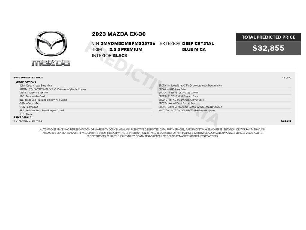 Used 2023 MAZDA CX-30 AWD 2.5 S w/ Premium Package image 2
