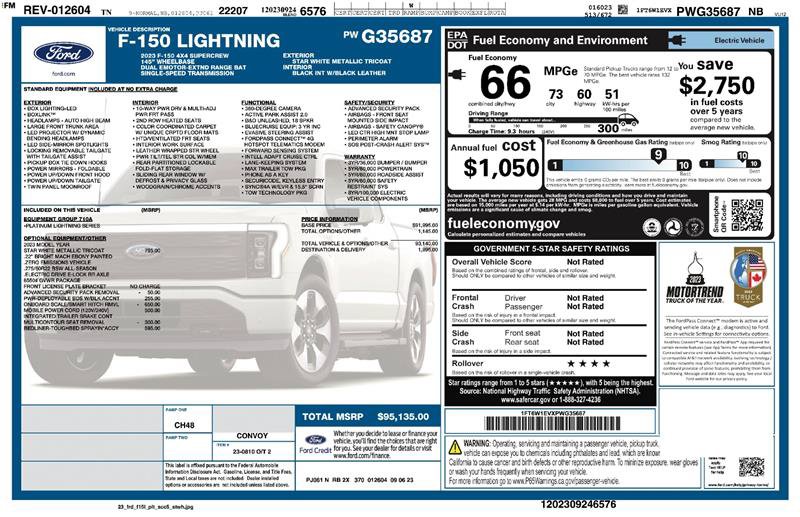 Used 2023 Ford F150 Lightning Platinum AWD/4WD image 2