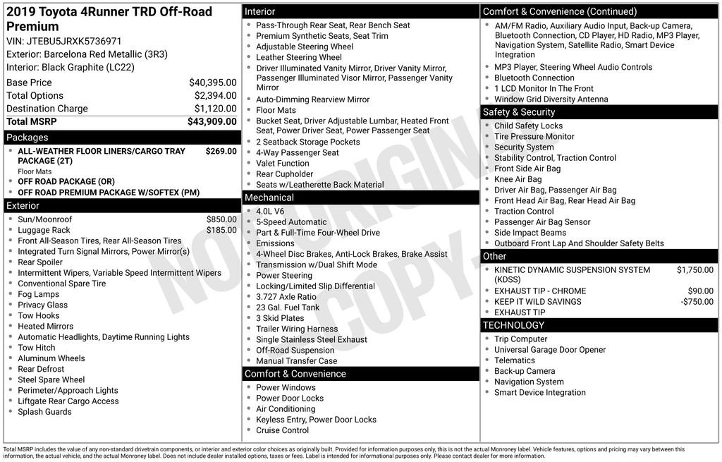 Used 2019 Toyota 4Runner TRD Off-Road Premium image 35