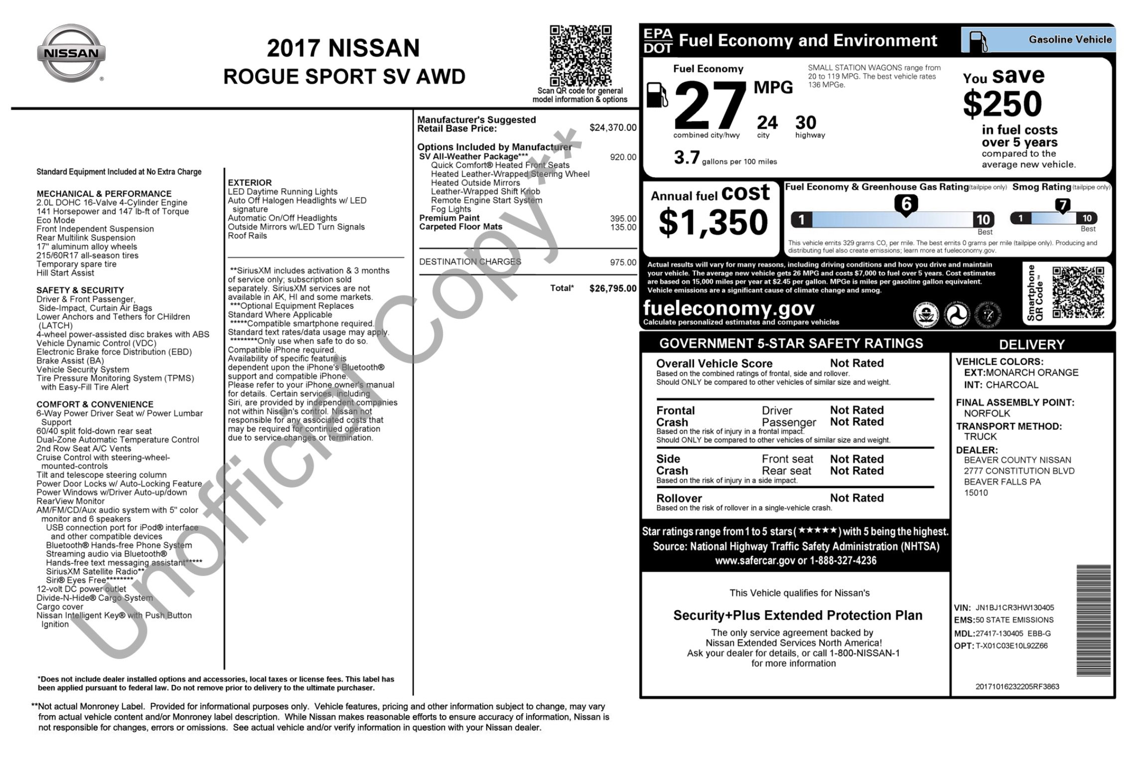 Used 2017 Nissan Rogue Sport SV w/ SV All-Weather Package AWD/4WD image 5