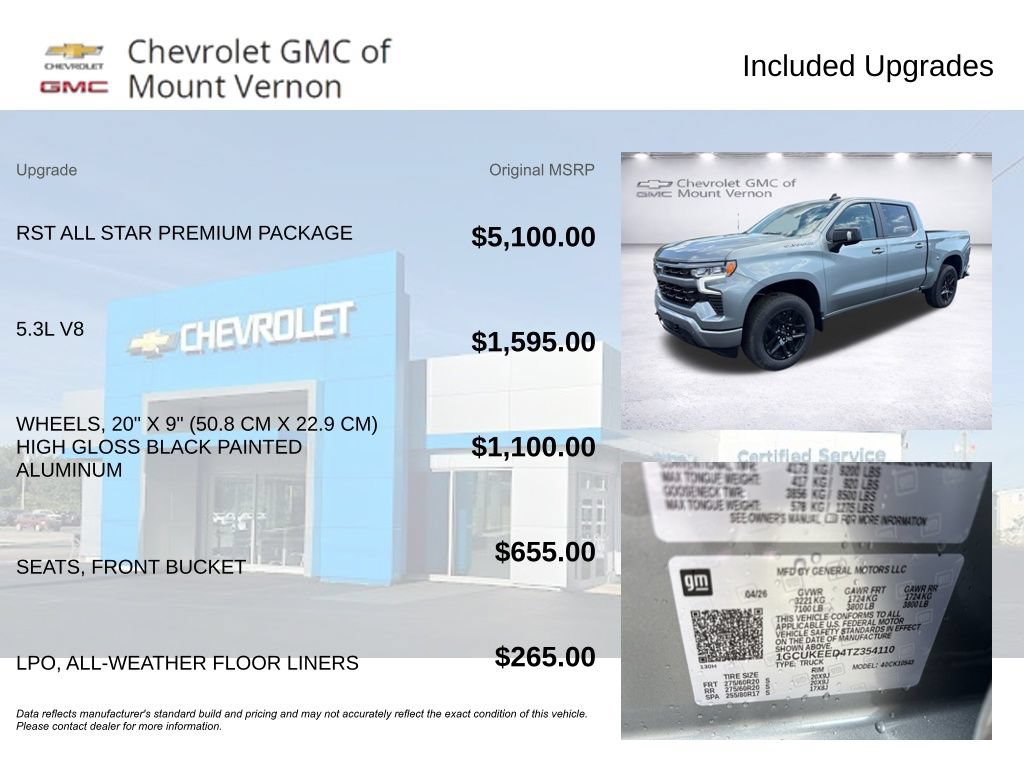 New 2026 Chevrolet Silverado 1500 RST w/ RST All Star Premium Package AWD/4WD image 6