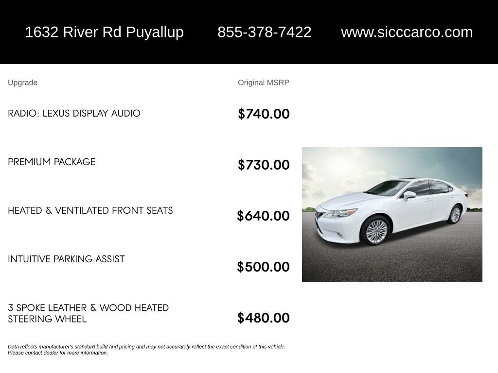 Used 2014 Lexus ES 350 w/ Premium Package FWD image 5