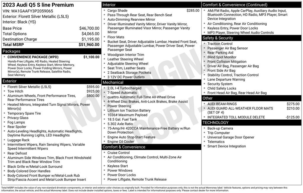 Used 2023 Audi Q5 2.0T Premium w/ Convenience Package AWD/4WD image 5