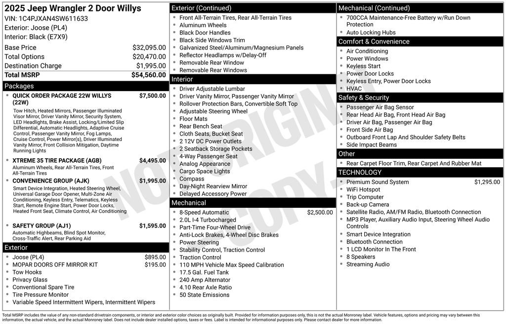 Certified 2025 Jeep Wrangler Sport AWD/4WD image 43