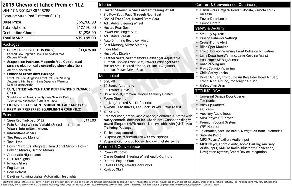Used 2019 Chevrolet Tahoe Premier w/ Premier Plus Edition AWD/4WD image 17