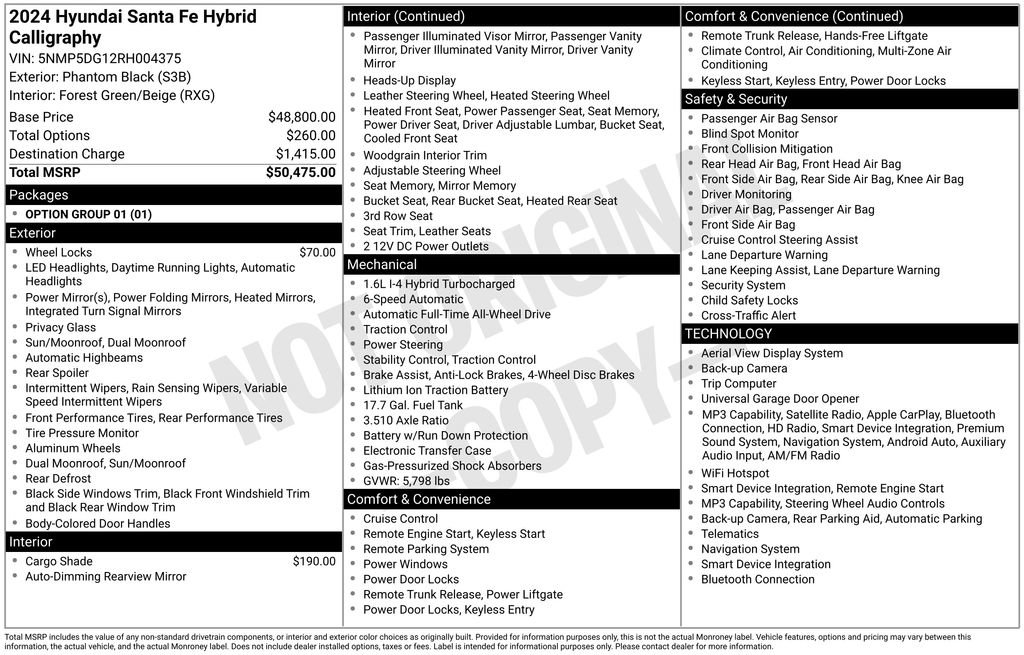 Certified 2024 Hyundai Santa Fe Calligraphy AWD/4WD image 16