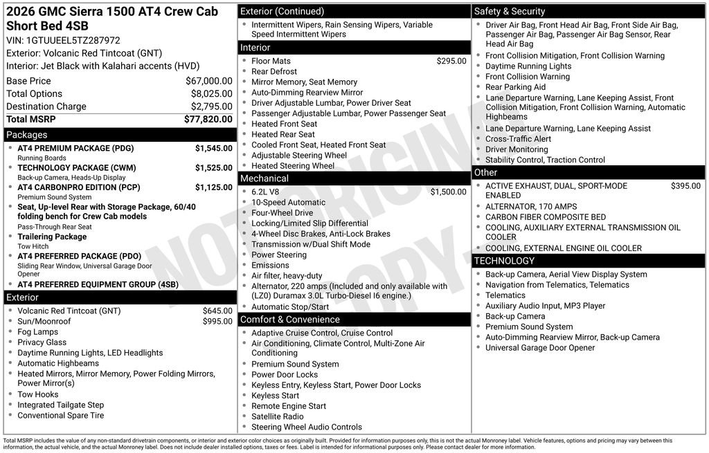 New 2026 GMC Sierra 1500 AT4 w/ AT4 Premium Package image 2