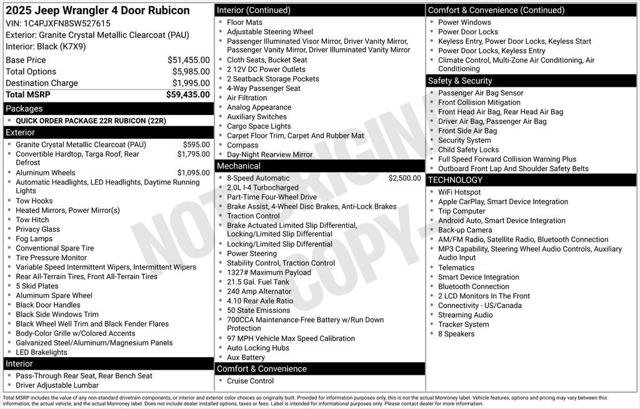 Certified 2025 Jeep Wrangler Unlimited Rubicon AWD/4WD video 3