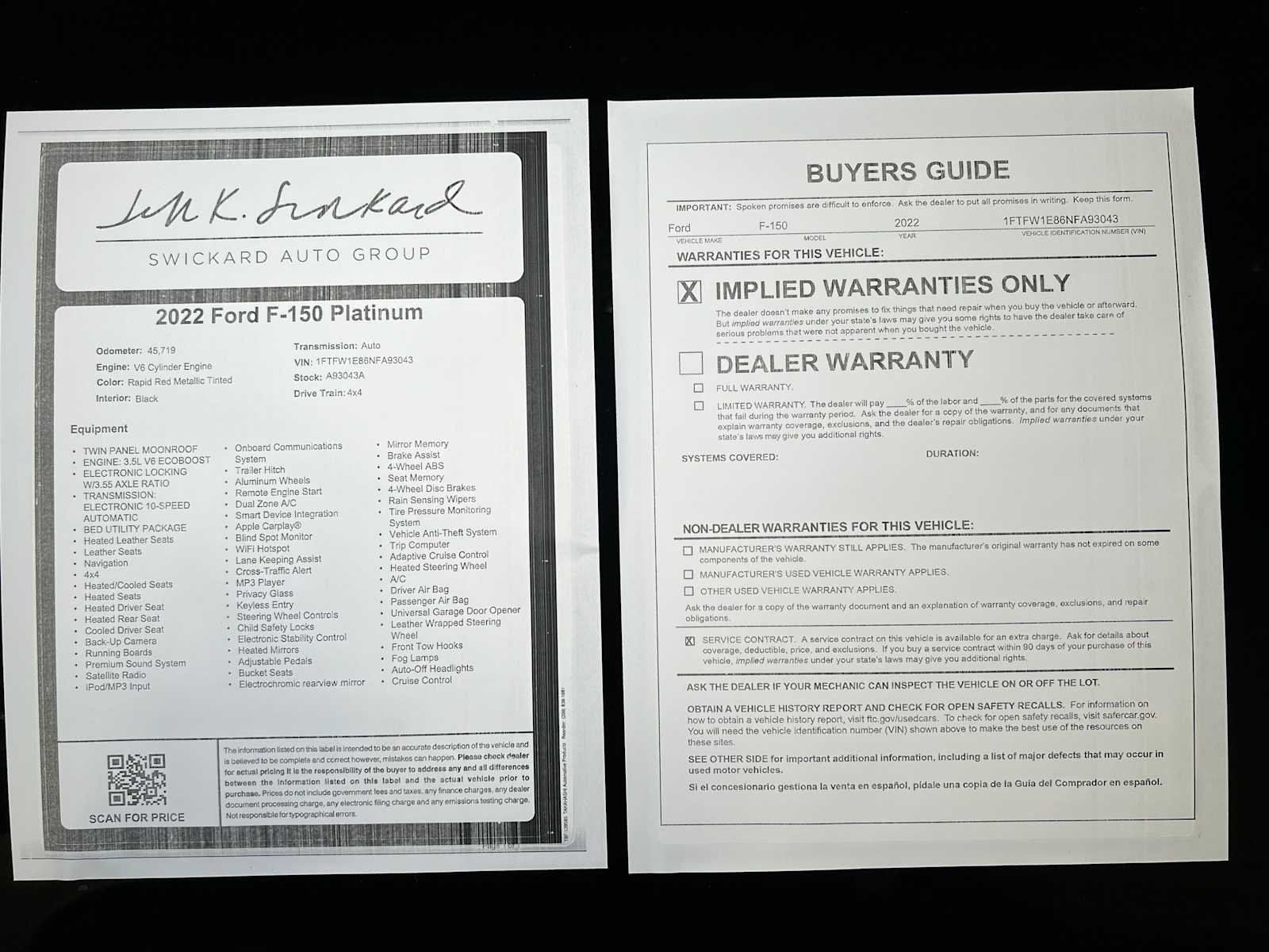 Used 2022 Ford F150 Platinum w/ Trailer Tow Package image 42