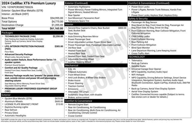 Certified 2024 Cadillac XT6 Premium Luxury w/ Technology Package FWD image 37