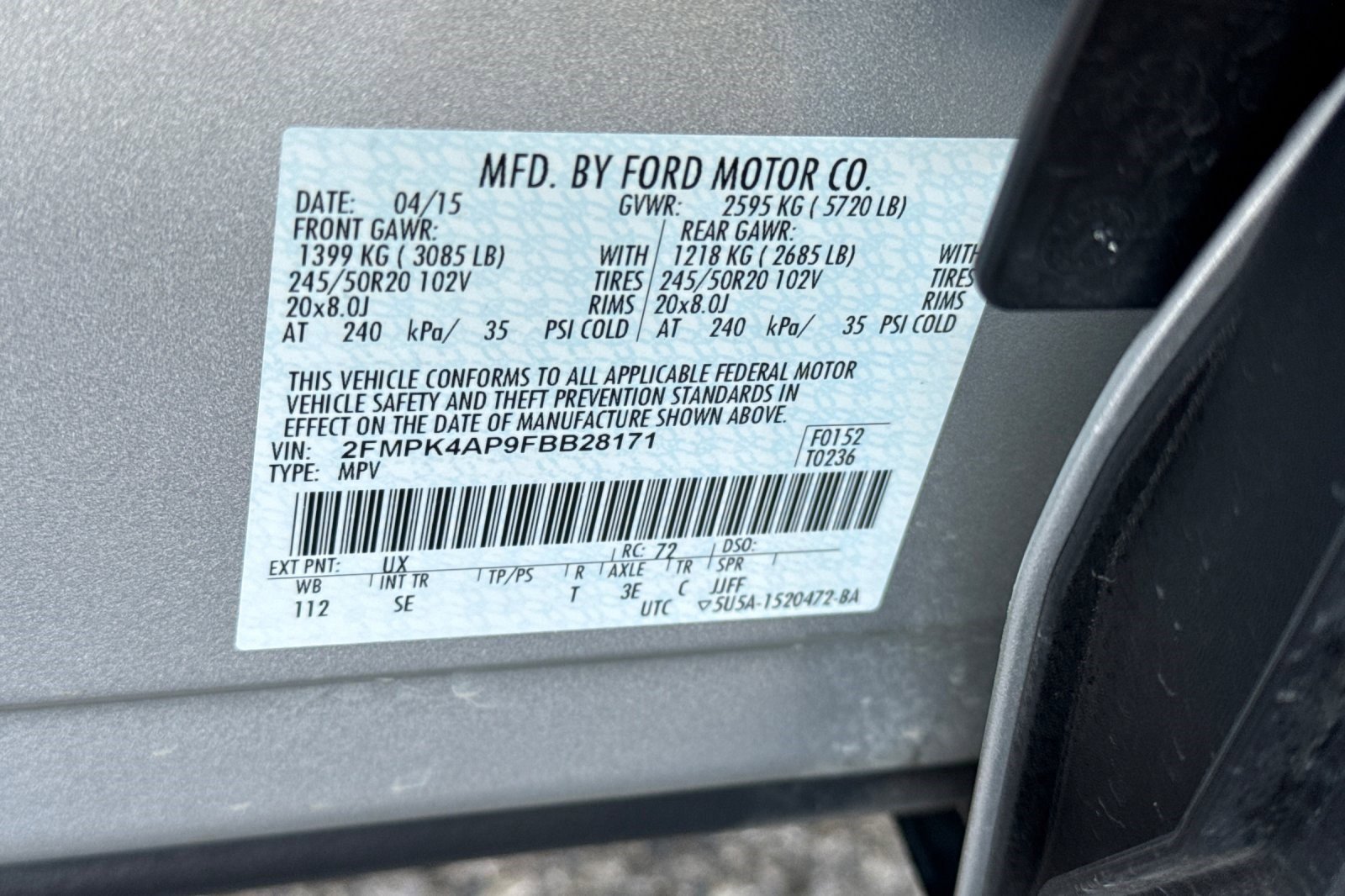 Used 2015 Ford Edge Sport w/ Equipment Group 401A AWD/4WD image 21
