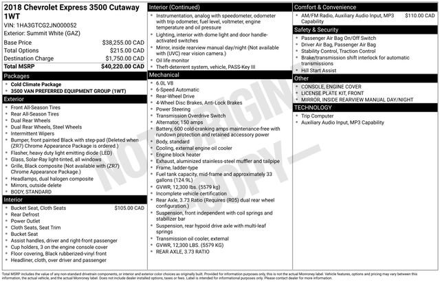 Used 2018 Chevrolet Express 3500 Extended RWD image 3