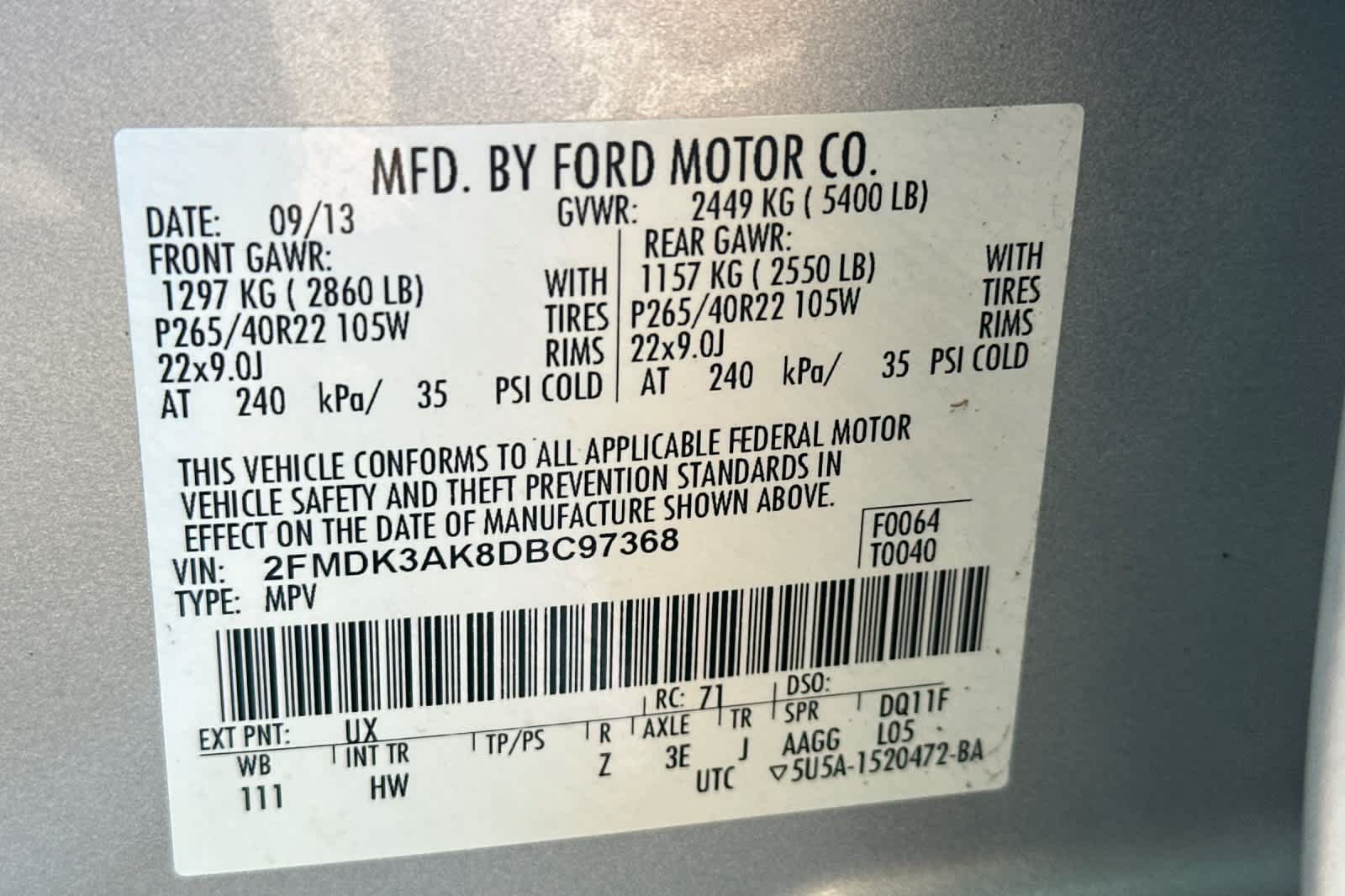 Used 2013 Ford Edge Sport w/ Driver Entry Pkg FWD image 29