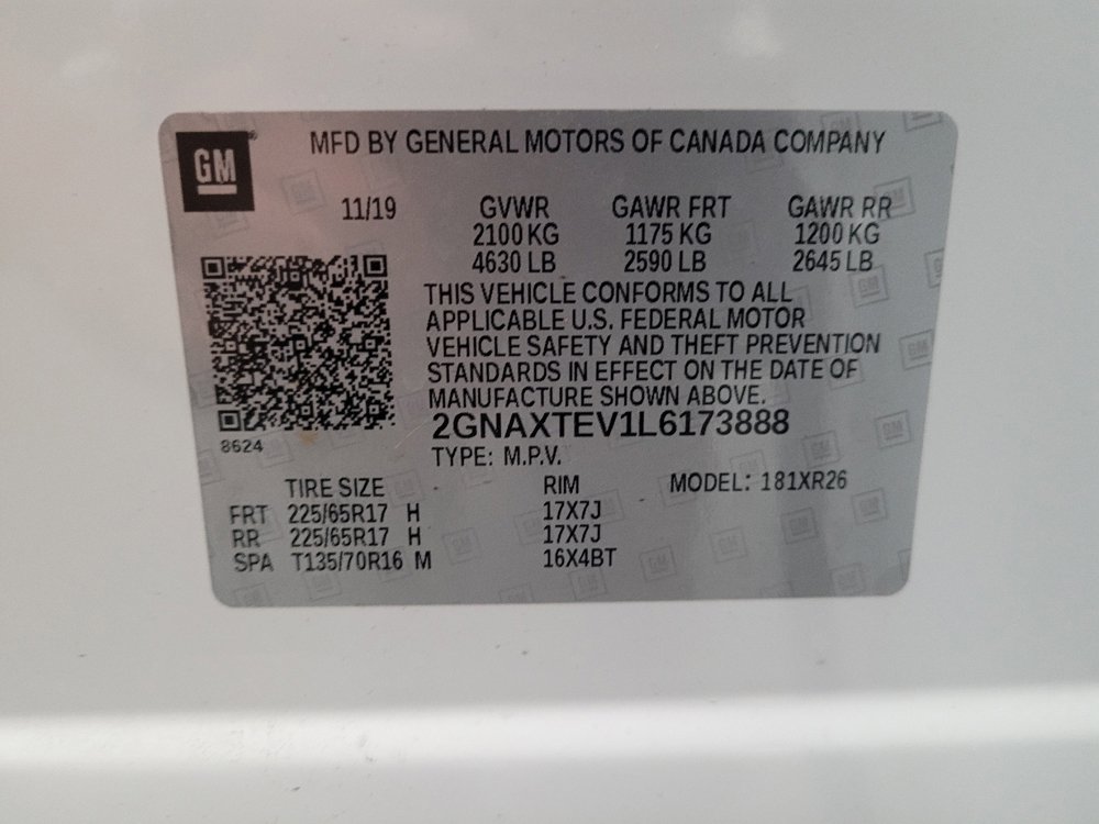 Used 2020 Chevrolet Equinox LT w/ LPO, Floor Liner Package AWD/4WD image 33