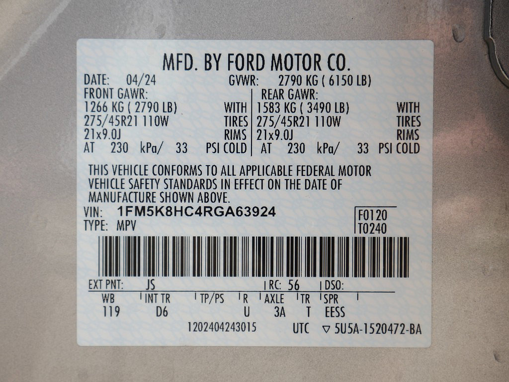 Used 2024 Ford Explorer Platinum w/ Technology Package AWD/4WD image 72