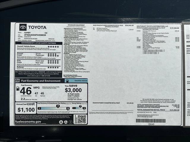 New 2026 Toyota Camry XSE FWD image 22