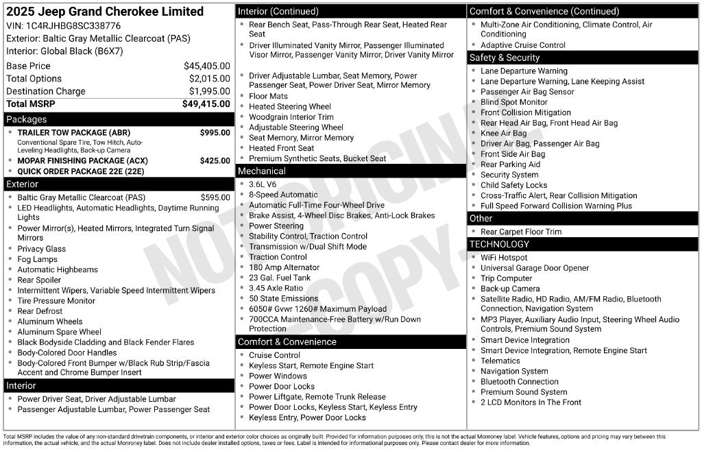 Used 2025 Jeep Grand Cherokee Limited w/ Trailer Tow Package AWD/4WD image 12