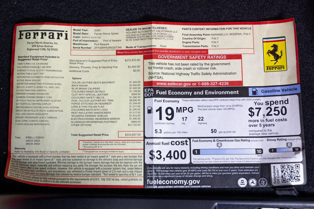 Certified 2024 Ferrari Roma Spider RWD image 70