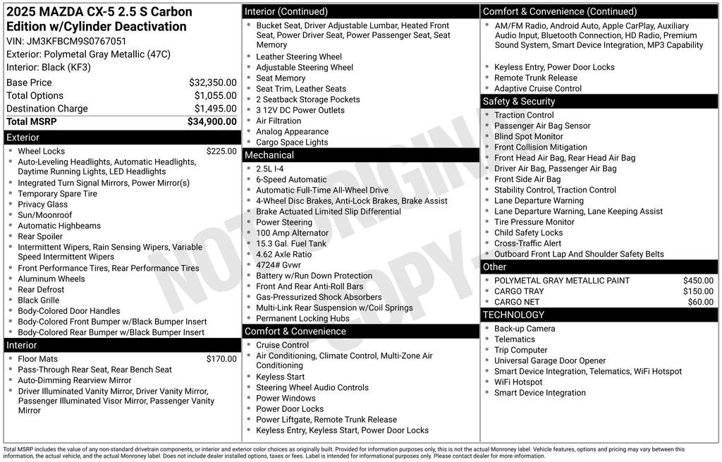 New 2025 MAZDA CX-5 Carbon Edition image 2