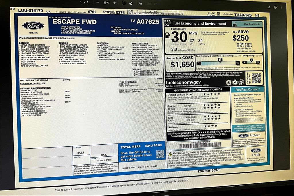 New 2026 Ford Escape Active w/ Tech Pack #1 FWD image 14