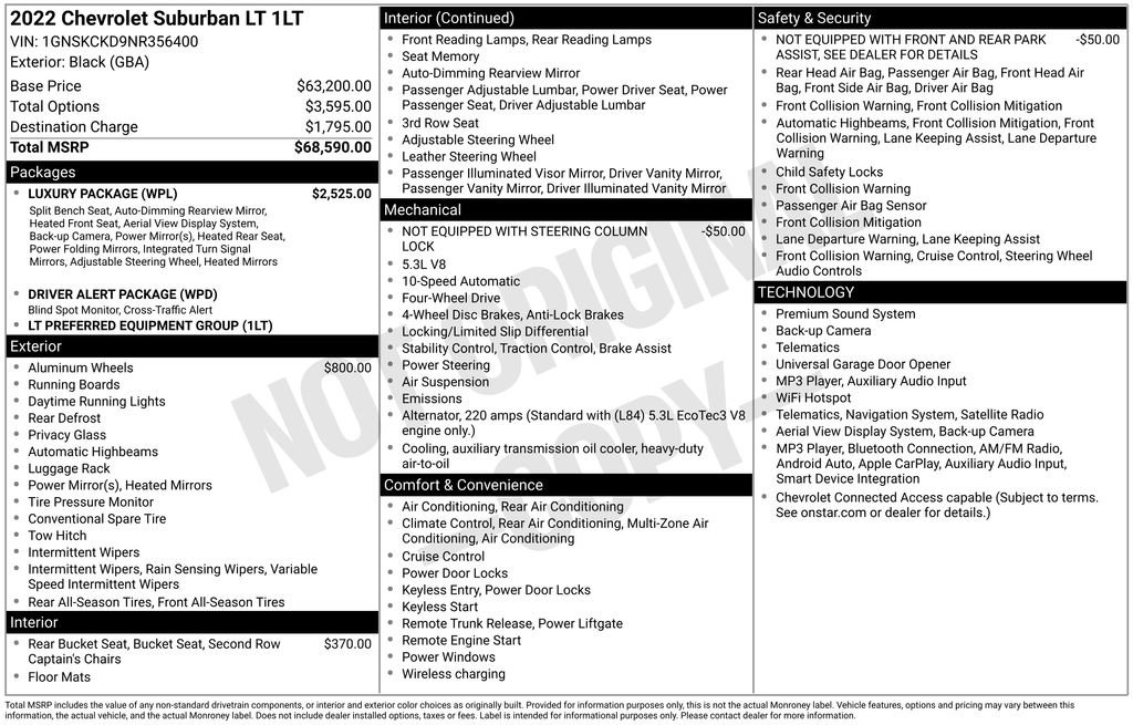 Used 2022 Chevrolet Suburban LT w/ Luxury Package AWD/4WD image 18