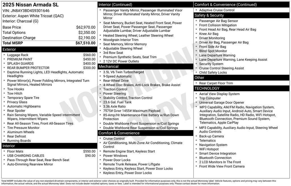 Certified 2025 Nissan Armada SL RWD image 5