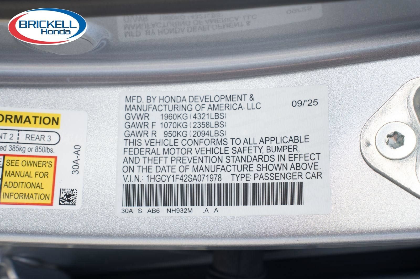 Certified 2025 Honda Accord SE image 38