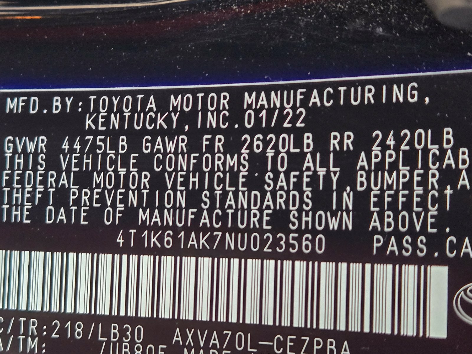 Used 2022 Toyota Camry XSE FWD image 12