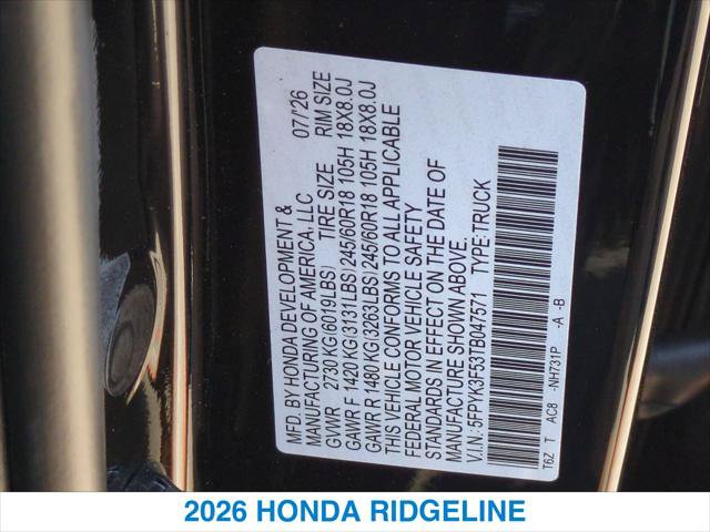 New 2026 Honda Ridgeline RTL image 26