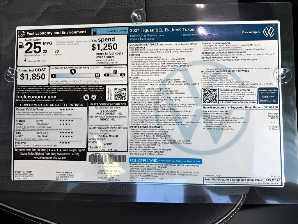 New 2027 Volkswagen Tiguan SEL R-Line AWD/4WD image 26