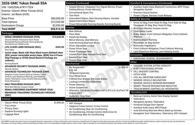 New 2026 GMC Yukon Denali w/ Denali Reserve Package image 7