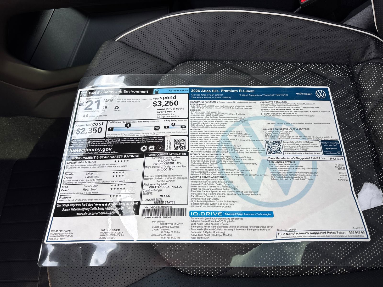 New 2026 Volkswagen Atlas SEL Premium R-Line AWD/4WD image 33
