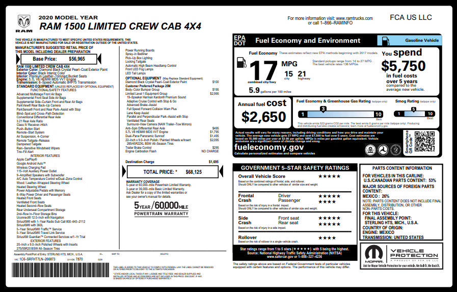 Used 2020 RAM 1500 Limited AWD/4WD image 3