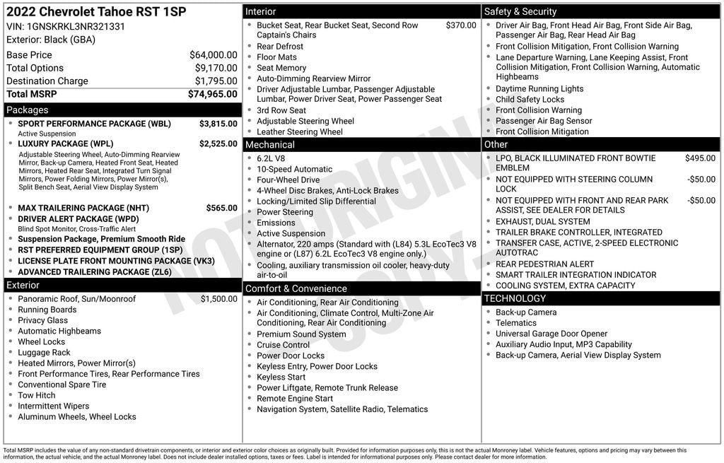 Certified 2022 Chevrolet Tahoe RST w/ Sport Performance Package AWD/4WD image 6