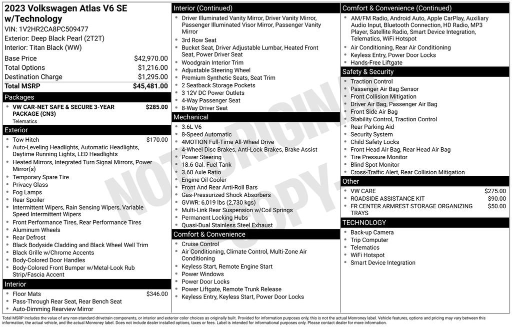 Used 2023 Volkswagen Atlas SE AWD/4WD image 10