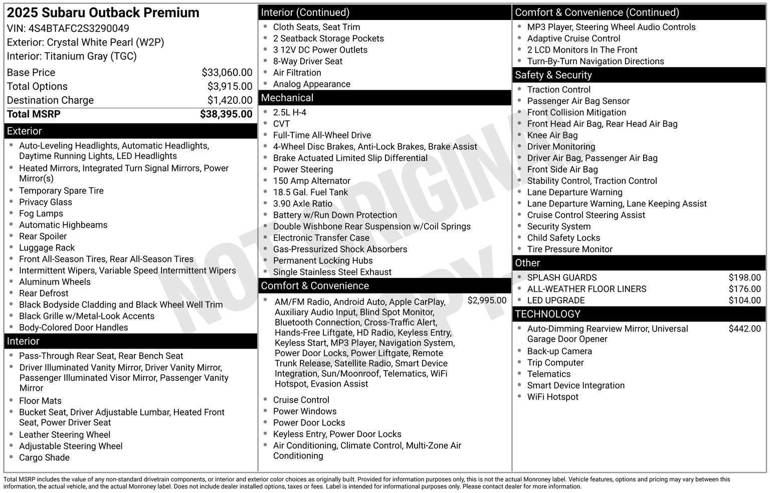 Used 2025 Subaru Outback Premium image 14