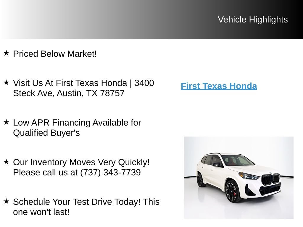 Used 2025 BMW X1 M35i w/ Premium Package AWD/4WD image 10