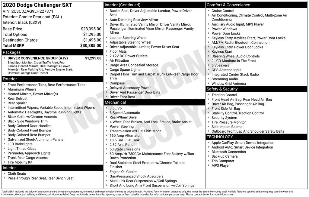 Used 2020 Dodge Challenger SXT w/ Driver Convenience Group image 25