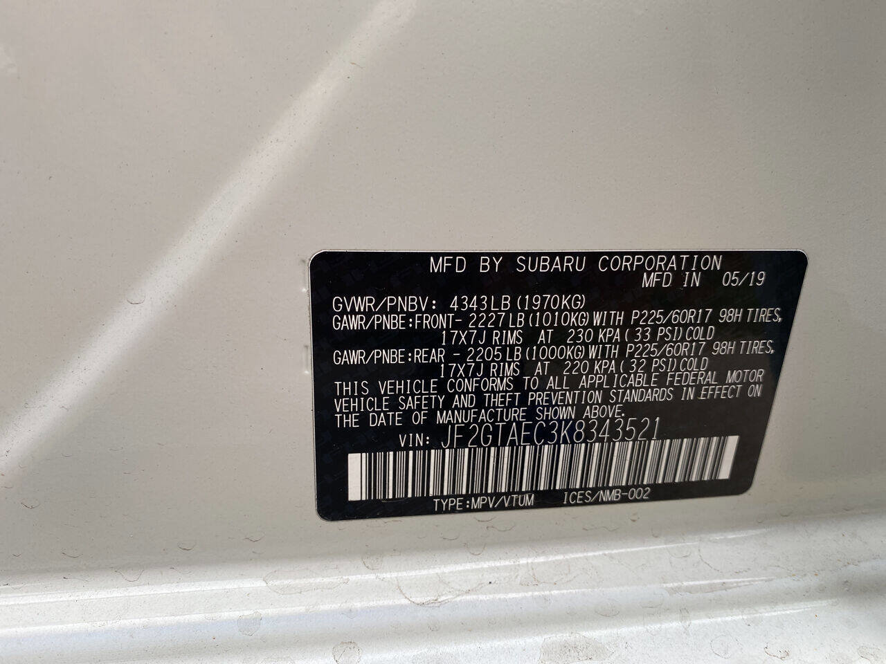 Used 2019 Subaru Crosstrek 2.0i Premium w/ Eyesight System AWD/4WD image 12