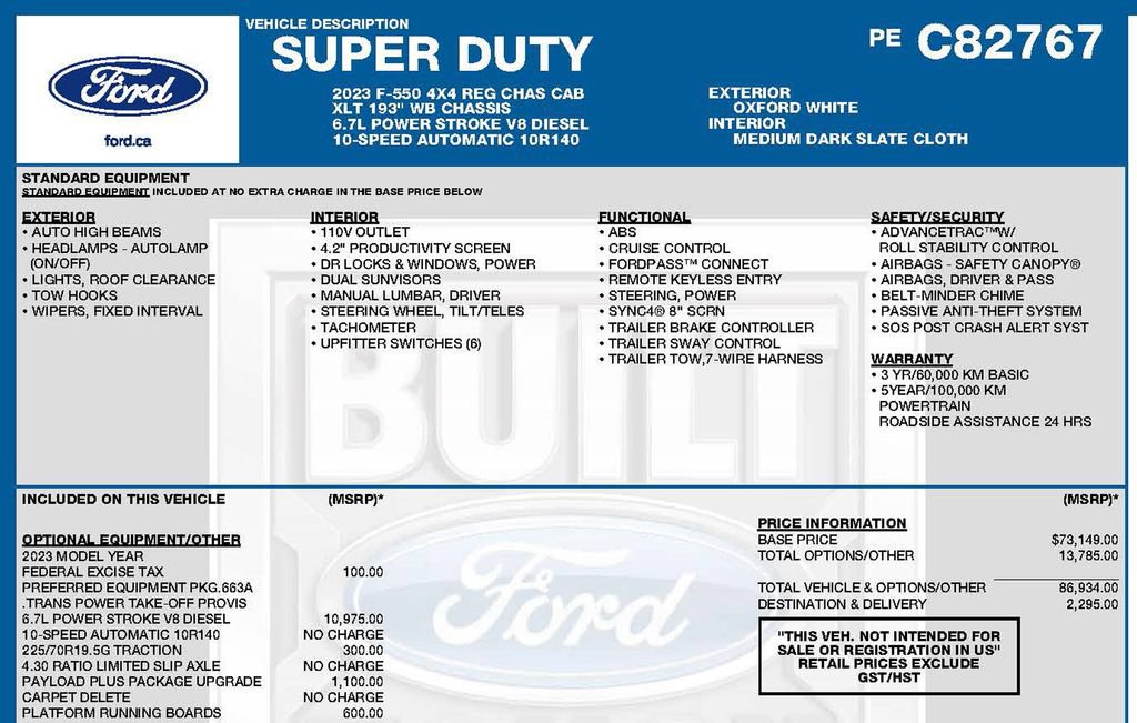 Used 2023 Ford F550 4x4 Regular Cab Super Duty image 3